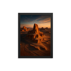 Lut Desert Kaluts Iran framed print on a plain backdrop in size 12"x16".