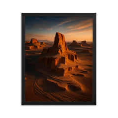 Lut Desert Kaluts Iran framed print on a plain backdrop in size 16"x20".