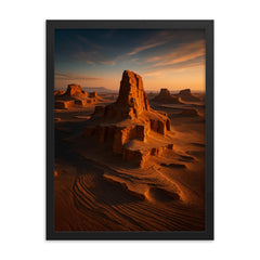 Lut Desert Kaluts Iran framed print on a plain backdrop in size 18"x24".