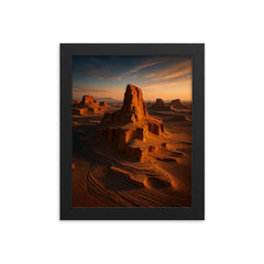 Lut Desert Kaluts Iran framed print on a plain backdrop in size 8"x10".