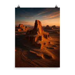 Lut Desert Kaluts Iran poster on a plain backdrop in size 8"x10".