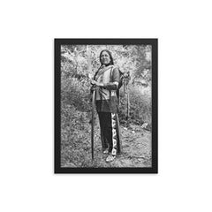 Luther Standing Bear framed print on a plain backdrop in size 12"x16".