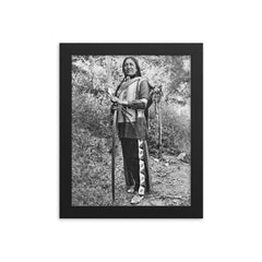 Luther Standing Bear framed print on a plain backdrop in size 8"x10".