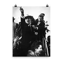 Lyndon B. Johnson and John F. Kennedy During 1960 Presidential Campaign in Amarillo, Texas poster on a plain backdrop in size 8"x10".