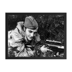 Lyudmila Pavlichenko framed print on a plain backdrop in size 18"x24".