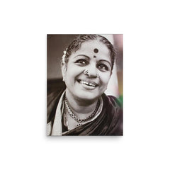 M S Subbulakshmi poster on a plain backdrop in size 12"x16".