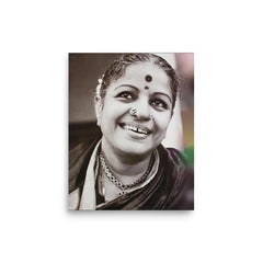 M S Subbulakshmi poster on a plain backdrop in size 8"x10".