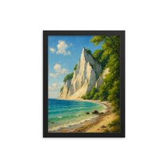 Møns Klint Denmark framed print on a plain backdrop in size 12"x16".