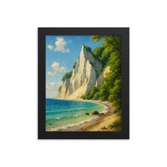 Møns Klint Denmark framed print on a plain backdrop in size 8"x10".