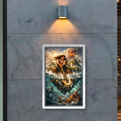 Māui hauling islands from the ocean depths poster 2