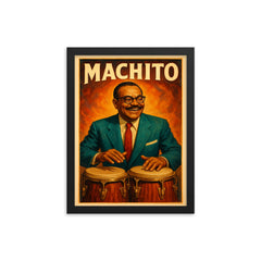 Machito the jazz musician framed print on a plain backdrop in size 12"x16".
