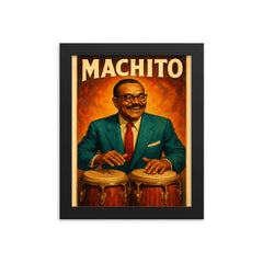 Machito the jazz musician framed print on a plain backdrop in size 8"x10".