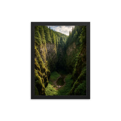 Macocha Abyss Moravian Karst Czech Republic framed print on a plain backdrop in size 12"x16".