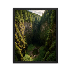 Macocha Abyss Moravian Karst Czech Republic framed print on a plain backdrop in size 16"x20".