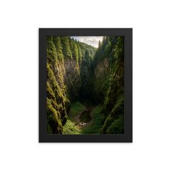 Macocha Abyss Moravian Karst Czech Republic framed print on a plain backdrop in size 8"x10".