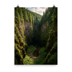 Macocha Abyss Moravian Karst Czech Republic poster on a plain backdrop in size 8"x10".