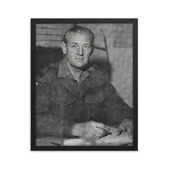 Mad Jack Churchill framed print on a plain backdrop in size 16"x20".