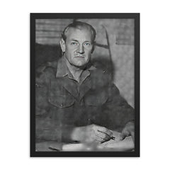 Mad Jack Churchill framed print on a plain backdrop in size 18"x24".