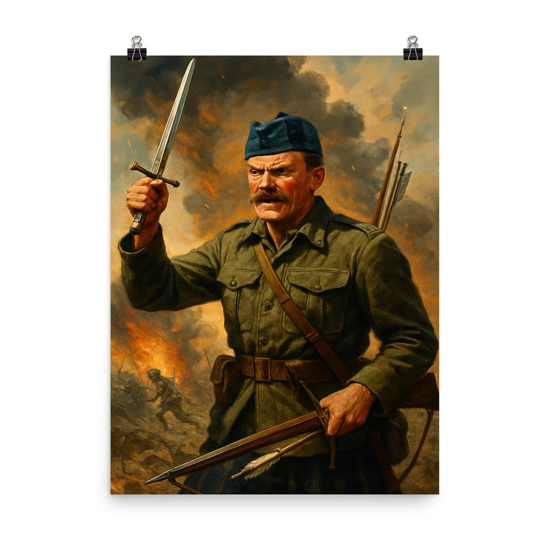 Mad Jack Churchill poster on a plain backdrop in size 8