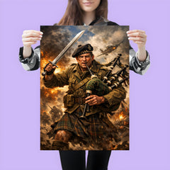 Mad Jack Churchill with broadsword and bagpipes poster 3