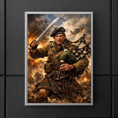 Mad Jack Churchill with broadsword and bagpipes poster 5