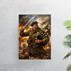 Mad Jack Churchill with broadsword and bagpipes poster 7