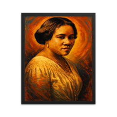 Madam C J Walker framed print on a plain backdrop in size 16"x20".