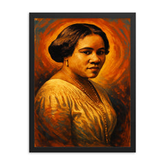 Madam C J Walker framed print on a plain backdrop in size 18"x24".