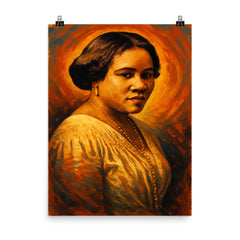 Madam C J Walker poster on a plain backdrop in size 8"x10".