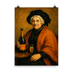 Madame Clicquot Ponsardin poster on a plain backdrop in size 8"x10".