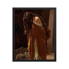 Maddalena by Antonio Ciseri, 1870 framed print on a plain backdrop in size 16"x20".