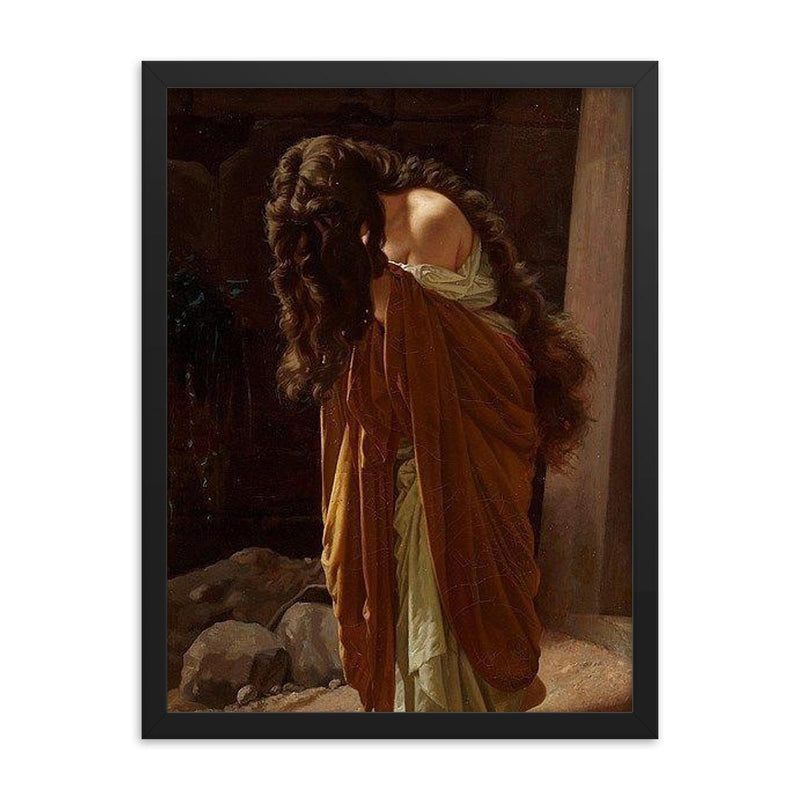 Maddalena by Antonio Ciseri, 1870 framed print on a plain backdrop in size 18