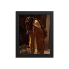 Maddalena by Antonio Ciseri, 1870 framed print on a plain backdrop in size 8"x10".