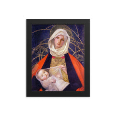 Madonna and Child by Marianne Stokes, 1908 framed print on a plain backdrop in size 8"x10".