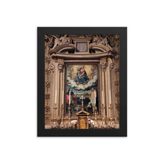Madonna between Saints Rocco and Sebastiano by Giovanni Paolo Lolmo, 1587 framed print on a plain backdrop in size 8"x10".