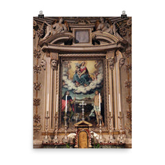 Madonna between Saints Rocco and Sebastiano by Giovanni Paolo Lolmo, 1587 poster on a plain backdrop in size 8"x10".