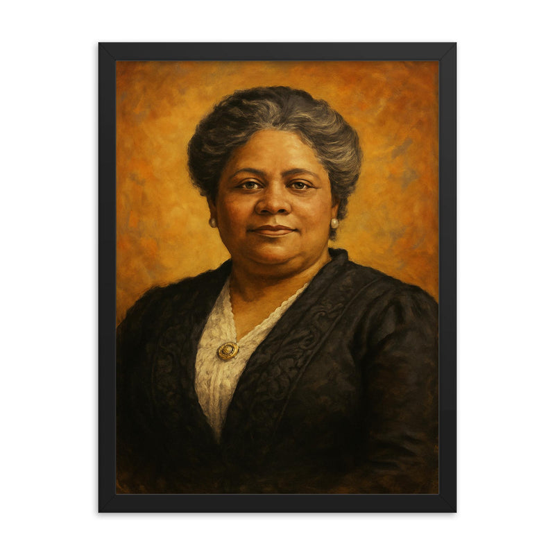 Maggie Lena Walker framed print on a plain backdrop in size 18