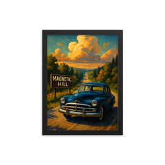 Magnetic Hill Moncton Canada framed print on a plain backdrop in size 12"x16".