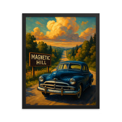 Magnetic Hill Moncton Canada framed print on a plain backdrop in size 16"x20".