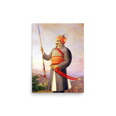 Maharana Pratap poster on a plain backdrop in size 12"x16".