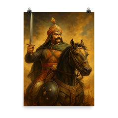 Maharana Pratap poster on a plain backdrop in size 8"x10".