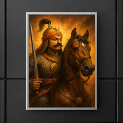 Maharana Pratap with Chetak portrait poster 5