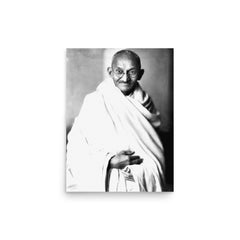 Mahatma Gandhi poster on a plain backdrop in size 12"x16".