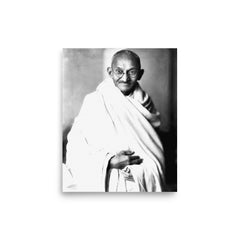 Mahatma Gandhi poster on a plain backdrop in size 8"x10".