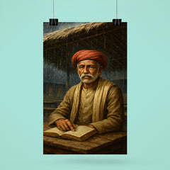 Mahatma Jyotirao Phule under monsoon classroom roof poster 6