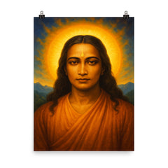 Mahavatar Babaji poster on a plain backdrop in size 8"x10".