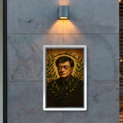 Mahmoud Darwish with olive branches and barbed wire poster 2