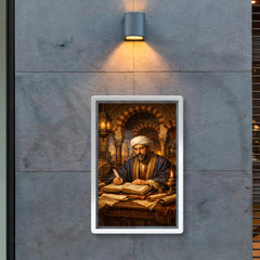 Maimonides in Córdoba study with manuscripts poster 2