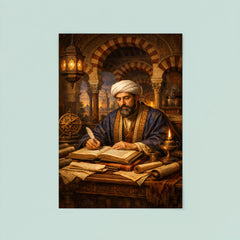 Maimonides in Córdoba study with manuscripts poster 8