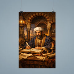 Maimonides in Córdoba study with manuscripts poster 9